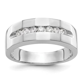 Diamond2Deal 14k White Gold Lab Grown Diamond Wedding Band Ring 0.35Ct Clarity- VS Color- G-H
