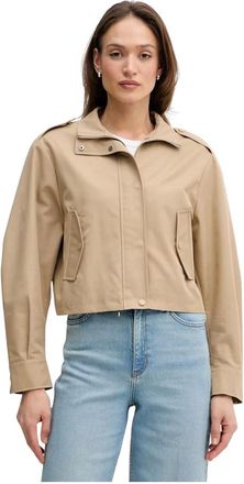 Oui Dames, Jassen, Beige, Maat: 2XL Katoen