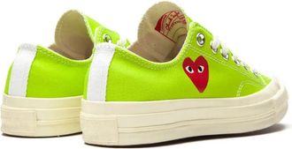 Comme Des Gar&ccedil;ons Womens Play Sneaker Green Canvas Rubber