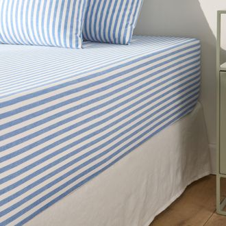 La Redoute Interieurs Katoenen hoeslaken, omslag 30 cm, blauw, Soizic