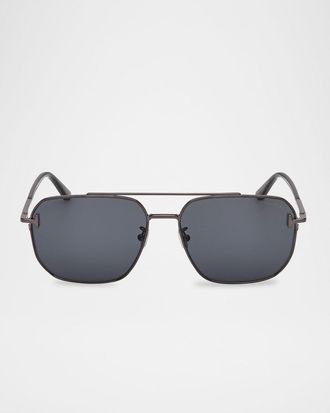 Tom Ford Mens FT1249-KM Metal Square Sunglasses