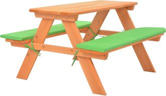 vidaXL Vidaxl - Mesa De P&iacute;cnic Para Ni&ntilde;os Con Bancos Madera Abeto 89x79x50 Cm