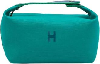 Hermès Pre-owned Mini Bags, female, Green, Size: ONE SIZE Pre-owned Canvas Pouch