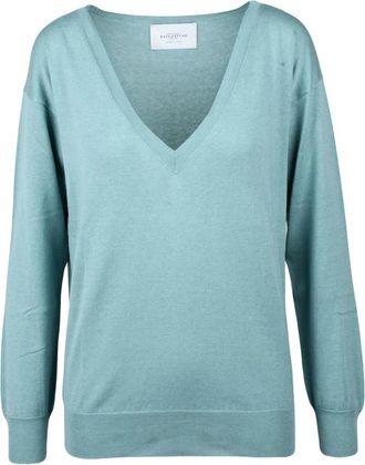 Ballantyne V-hals Pullover - Dames - Truien - Groen - Maat: M Katoen