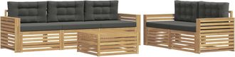 vidaXL Conjunto De Sof&aacute;s De Exterior 6 Uds. Blanco Y Antracita Vidaxl