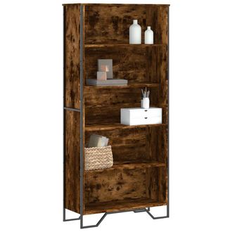 Berkfield Home Book Cabinet Smoked Oak 80x31x169 cm Engineered wood in Brown | Size: 80 x 31 x 169 cm
