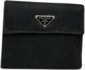 Prada Pre-owned Leren Portemonnee - Heren - Vintage Accessoires - Zwart - ONE Size - Leer - Vintage