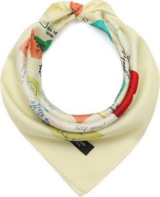 Kate Spade New York Self Love Club Silk Bandana in Ivory Multi at Nordstrom