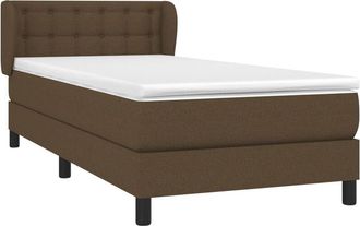 vidaXL Cama Box Spring Con Colch&oacute;n Tela Marr&oacute;n Oscuro 80x200 Cm Vidaxl