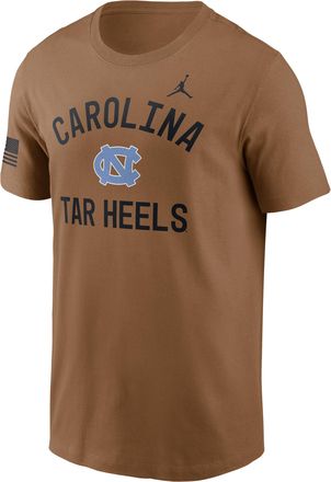 Nike Mens North Carolina Courtside Jordan Brand Dri-FIT College T-Shirt in Brown | 0JET2EANCN-WYJ