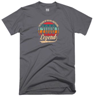 Generic 18th Birthday T Shirt 18 Years of Being Awesome Legend Born in 2007 Funny Joke Gift Tee Top (UK, Alpha, M, Regular, Regular, Charcoal)