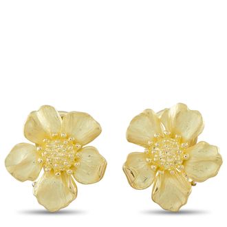 Tiffany & Co. Dogwood 18K Yellow Gold Flower Earrings TI06-100726