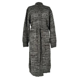 Dries Van Noten Long Cardigan in Grey Alpaca Wool