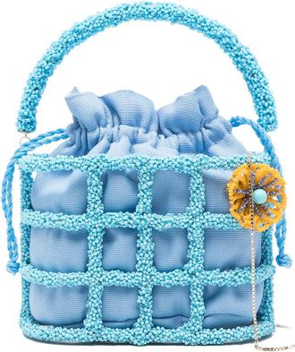 Rosantica Mini Beaded Floral Tote Bag