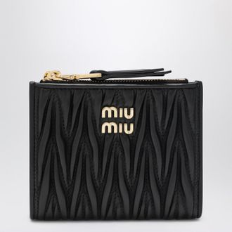 Miu Miu Small black matelass&eacute; nappa wallet
