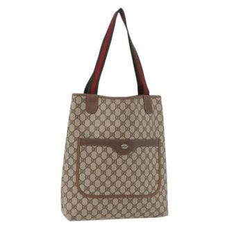 Gucci Pre-owned Tote Bags, female, Beige, Size: ONE SIZE Pre-owned GG Canvas Tote