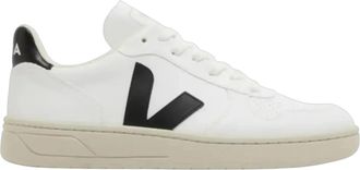 Veja Veja V-10 Sneaker in White/Black Leather Women Low-Top