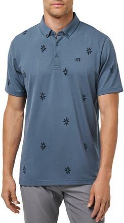 Travis Mathew Rome Around Floral Button Down Polo in Bering Sea at Nordstrom Rack, Size Medium