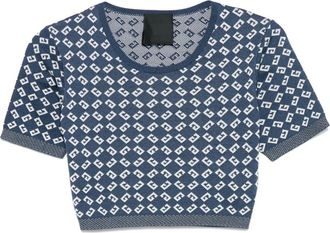 Givenchy Top crop con monogramma 72 in jacquard - Blu