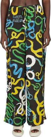 Simon Miller Rechte Broek - Dames - Straight fit broeken - Zwart - XS - Rayon - Broeken