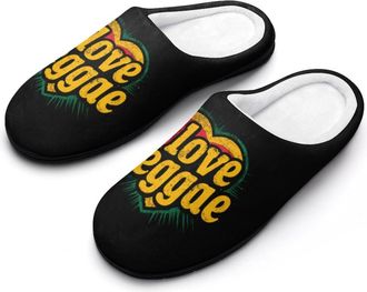 Generic I Love Reggae Funny Womens Cotton Slippers Shoes Novelty Soft Non-Slip Sole Home Shoe