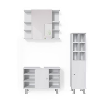 Vicco Conjunto De Muebles De Ba&ntilde;o Fynn, Blanco, 3 Piezas