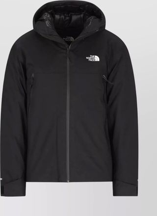 The North Face down hooded jacket side pockets