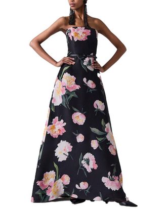 Carolina Herrera Strapless Silk A-Line Gown