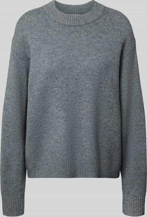 Jake*s Casual Loose Fit Strickpullover aus Wolle in Dunkelgrau Melange, Größe XL