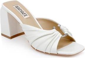 Badgley Mischka Vayla Slide Sandal in White Leather at Nordstrom Rack, Size 7.5
