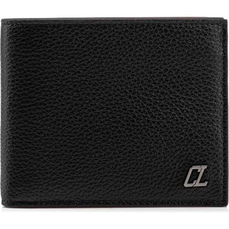 Christian Louboutin Coolcard Leather Bifold Wallet in Black/Gun Metal at Nordstrom