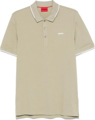 HUGO BOSS Polo con logo ricamato - Verde