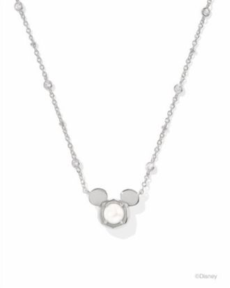Kendra Scott Womens Mickey Mouse Pendant Necklace In Silver White Pearl