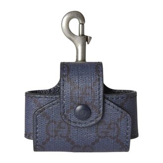 Gucci Accessoires, unisex, Blauw, ONE Size, Leer, Ophidia Air Pods Hoesje