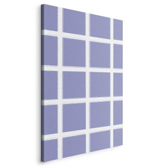 OEM Imagen - L&iacute;neas Y Simetr&iacute;a - Un Expresivo Patr&oacute;n De Cuadros Blancos Sobre Un Fondo Azul / L&iacute;neas Blancas - Un Patr&oacute;n De Cuadros Con Una Malla Grande S
