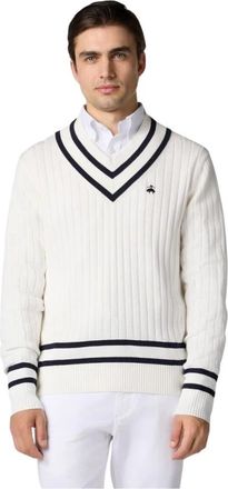 Brooks Brothers Truien - Heren - V-hals truien - Beige - 2XL - Truien & Vesten