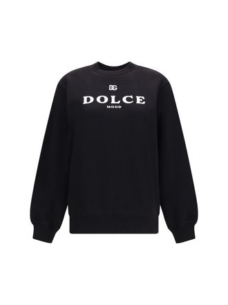 Dolce & Gabbana Logo-Printed Cotton Sweatshirt - Black