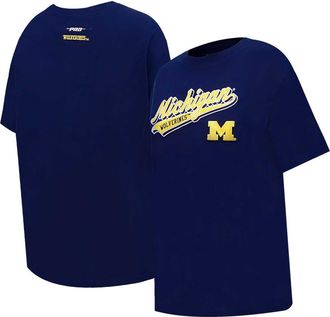 Pro Standard Womens Pro Standard Navy Michigan Wolverines Script Tail Oversized Boyfriend T-Shirt at Nordstrom, Size X-Small