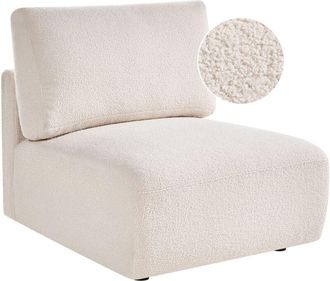 Beliani Chair Module Off-White Boucle 1 Seat Armchair Modern Style Living Room MESNALI