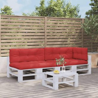 vidaXL Cojines Para Sof&aacute; De Palets 5 Unidades Tela Rojo Vidaxl