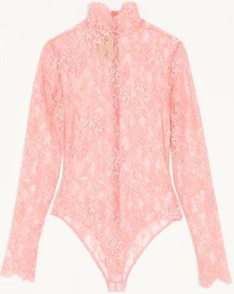 Valentino Body In Pizzo Floreale Donna PEACH ROSE XL