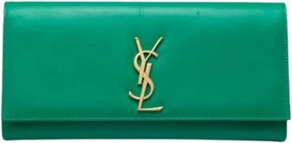 Saint Laurent Pre-owned Vintage Clutch - Dames - Vintage Clutch - Groen - ONE Size - Leer - Vintage