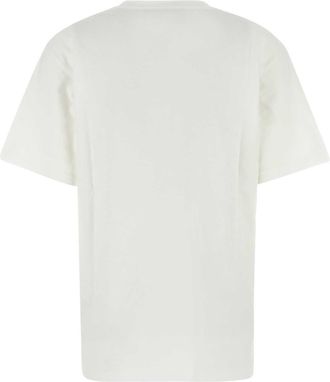 Valentino Garavani Womens White Cotton T-Shirt Avorio Exterior Exterior: T-shirts And Polos