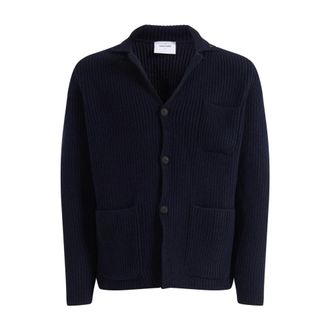 Gran Sasso Cardigan Blazer Rib - Heren - Truien - Blauw - Maat: L Zijde