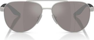 Prada 58mm Pilot Sunglasses in Matte Grey at Nordstrom