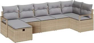 vidaXL Sofa Set with Cushion 4 pcs Poly Rattan vidaXL