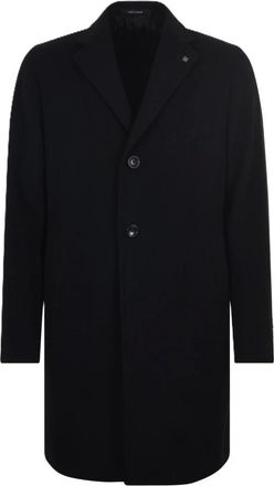 Tagliatore Single-Breasted Coats, male, Black, Size: 2XL Cappotto in panno di lana vergine e cashmere