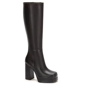Andrea Womens Platform Tall Riding Boots In Black