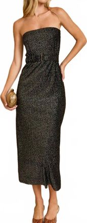 Dress Forum Midnight Muse Velvet Strapless Dress In Black/gold