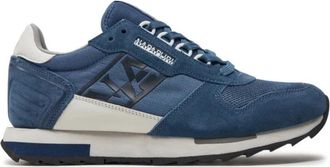Napapijri Blauwe leren sneakers - Heren - Sneakers - Blauw - 44 EU - Leer - Schoenen